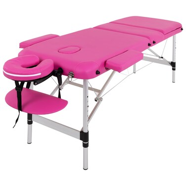 PayLessHere Massage Table Portable Massage Bed Aluminium 3 Folding Lash Bed Spa Bed Height Adjustable Spa Table with Non-Woven Bag for Spa Footmassage Facial CareSpa Tattoo