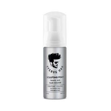 Avenue Man Sculpting Foam for Men - Travel Size (1.69 oz) - Firm Hold Volumizing Hair Mousse with Herbal Extracts Styling Products - Alcohol Free