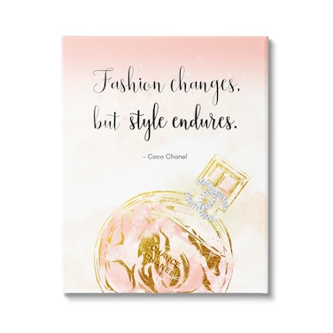 Stupell Industries Style Endures Typography Quote Designer Glam Perfume, Design by Ziwei Li