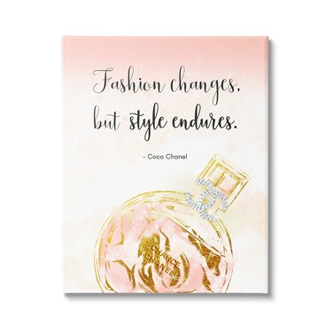 Stupell Industries Style Endures Typography Quote Designer Glam Perfume, Design by Ziwei Li
