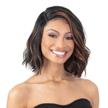Shake N Go Organique Bob Life Synthetic HD Lace Front Wig - MARION (Color:1 JET BLACK)