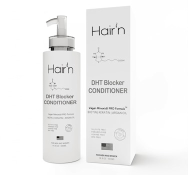 HAIR&rsquo;n DHT Blocker Conditioner, Vegan Formula for Thinning Hair, Biotin, Argan Oil, Keratin &amp; 30 Exotic Botanicals, Moisturizes, Strengthens &amp; Hair Growth, Sulfate-Free, Paraben-Free, for Men &amp; Women