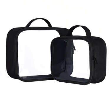 Clear Makeup Bags with Zipper, 1 Large &amp; 1 Medium Size - Medium Size TSA Approved Toiletry Bag - Waterproof &amp; Leak-Resistant PVC Clear Travel Bags &ndash; Perfect for Women, Men &amp; Kids