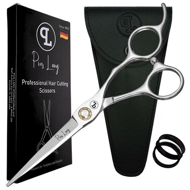 Professional 6.5&rdquo; Hair Cutting Scissors &ndash; German High Carbon Stainless Steel Barber Shears, Razor Convex Sharp Blades, Ergonomic Design for Salon, Home, Men, Women, Kids &amp; Pets &ndash; with Pouch