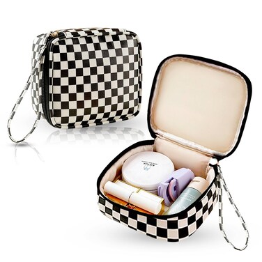 Small Cosmetic Pouch for Purse - Mini Makeup Bag (Pink)