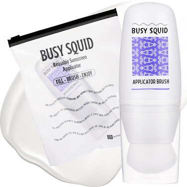 Busy Squid Refillable Sunscreen Applicator for Kids &amp; Adults Face &amp; Body Sunscreen Brush Lotion Applicator