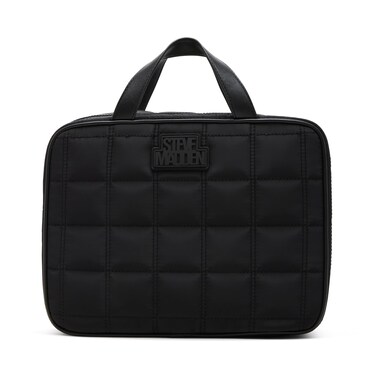 Steve Madden Women's Square Quilted Cosmetic Bag, Black