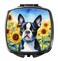 Caroline's Treasures Boston Terrier in Sunflowers Compact Mirror Decorative Travel Makeup Mirror for Women Girls Gifts Pocket Makeup Mirror Folding Handheld
