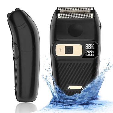 Foil Shaver Electric Shavers for Men Foil Shaver for Men Electric Razor for Men Face Barber Shaver Waterproof Beard Trimmer Shavers Stubble Close Double Foil Shaver Cordless Rechargeable IPX6