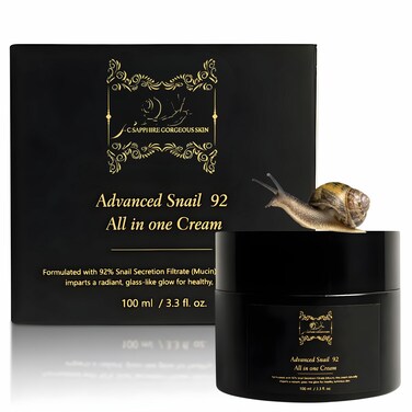 SC Sapphire's Advanced Snail Mucin 92% All In One Moisturizer &amp; Revitalizing Cream   90-Day Hydrating Treatment for Dry Skin, Blemishes, and Fine Lines