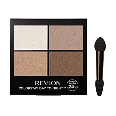 Revlon ColorStay Day to Night Eyeshadow Quad, Longwear Shadow Palette with Transitional Shades and Buttery Soft Feel, Crease &amp; Smudge Proof, 555 Moonlit, 0.16 oz
