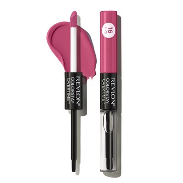 Revlon Liquid Lipstick with Clear Lip Gloss, ColorStay Overtime Lipcolor, Dual Ended with Vitamin E, 260 Perennial Plum, 0.07 Fl Oz