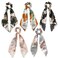 Paisley Silk Scrunchies with Ribbon Bow, Floral Printed Ribbon Ties (Flower Pattern)