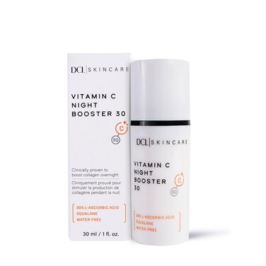 DCL Skincare Vitamin C Night Booster 30 with 30% Collagen Boosting L'Ascorbic Acid, 1 fl oz