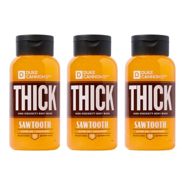 Duke Cannon Thick High Viscosity Body Wash - Sawtooth, Alpine Air and Cedarwood Scent, 17.5 oz (Pack of 3)