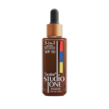 Vacation Studio Tone SPF 50 Sunscreen Bronzing Drops For Face, Sunkissed Skin Bronzer, Makeup-Friendly Tan Drops, Non-Comedogenic, Broad Spectrum Sun Block, Vegan &amp; Cruelty-Free, 1 Fl. Oz.