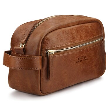 Londo Genuine Leather Travel Toiletry Bag &ndash; Makeup, Shaving Organizer, Dopp Kit for Men &amp; Women, Durable &amp; Stylish Travel Accessory