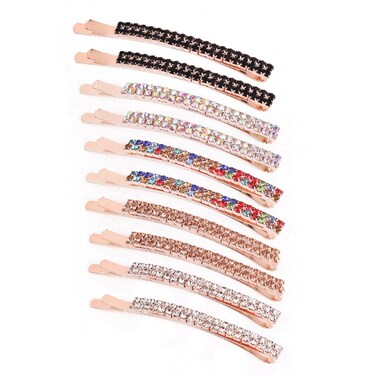 Women's Hair Clip, 10pcs Rhinestone Bobby Pins Metal Crystal Hair Pin Hair Decoration for Lady Girls Brides