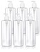 8 oz / 250 ml Clear Plastic PET Square Bottle (BPA Free) with White Lotion Pump (6 Pack)