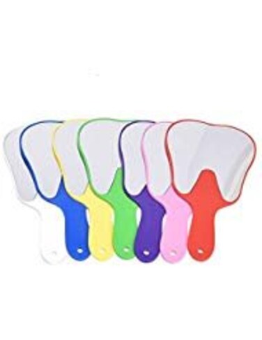 New Brand Dental Office Chairside Molar Tooth Shaped Hand Mirror Plastic (5pcs)
