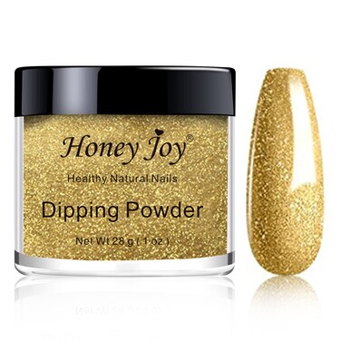 28g/Box Golden Glitter Fine Dipping Powder No Lamp Cure Nails Dip Powder Like Gel Nail Natural Dry For Nail Salon (Dip-No.28)