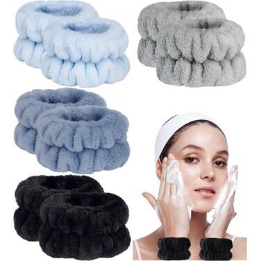 8pcs Wrist Bands For Washing Face, Face Washing Wristbands, Arm Wrist Towels For Washing Face, Spa Face Wash Wristbands, Absorbent Wristbands For Washing Your Face, Stretchy Wrist Wash Bands