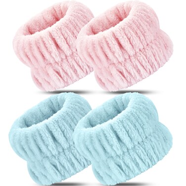 Wrist Towels - 4pcs Absorbent Arm Bands for Face Washing, Suitable for Women and Men