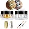 Metallic Chrome Powder Hisight 2 pcs Nail Art Mirror Glitter Chrome Pigment Powder Dust Nail Sequins Gold Silver Color Nail Art Tools with Sponge Stick &times;2 (Silver Gold)