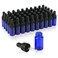 50 Pack 3 ml Cobalt Blue Glass Dropper Bottles,Empty Eye Dropper Sample Vials with Black Eye Dropper Caps for Fragrance,Essential Oil,Perfume,Cosmetic Liquid Lotion Container-2 Transfer Dropper Free