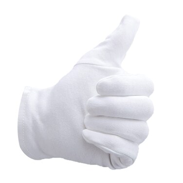 Alyan &amp; Jammsy White Gloves 100% Cotton Gloves for Dry Hands Women Men Sleeping Gloves Overnight Moisturizing Gloves Eczema Sensitive Skin Treatement (10 Pairs)