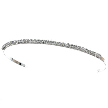 SAMKY Bridal Rhinestone Tiara Wedding Headband with Crystal for Bride's Hair Accessories