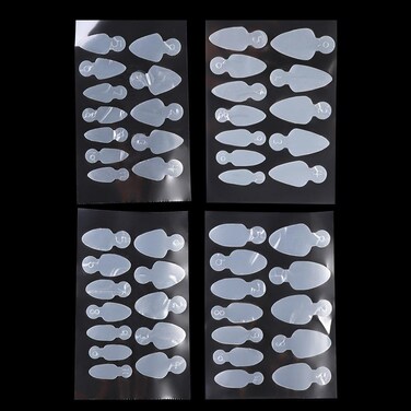 Nails Mold Sticker 4Sheets Silicone Nails Mold Pads Dual Form French Nail Decals Self Adhesive False Nails Forms Extension DIY Manicure Accessories