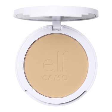 e.l.f. Camo Powder Foundation, Lightweight, Primer-Infused Buildable &amp; Long-Lasting Medium-to-Full Coverage Foundation, Light 240 W
