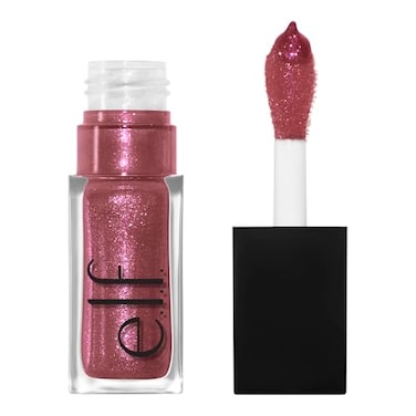 e.l.f. Glow Reviver Lip Oil, Nourishing and Hydrating with High-Shine Glimmer Finish &amp; Sheer Wash Of Color, Minty Scent, Non-Sticky, Vegan &amp; Cruelty-free, Divine Wine