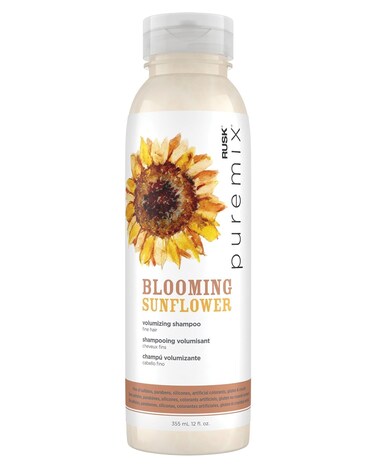 RUSK Puremix Blooming Sunflower Volumizing Shampoo, Naturally Thickens and Lifts Strands, 12 fl. oz.