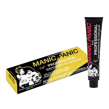 Manic Panic Professional Color Solar Yellow - Medium True Yellow Semi Permanent Gel Hair Dye - Lasts Through 40+ Washes - No Developer Required (3oz)