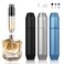 5ml Perfume Atomizer Travel Refillable,Mini Cologne Dispenser, Bottom-Filling Fragrances Perfumes Bottle,Portable Sprayer Pocket Size for Women Men Cruise Car Trip Gift 3pcs (Black-Grey-Blue)