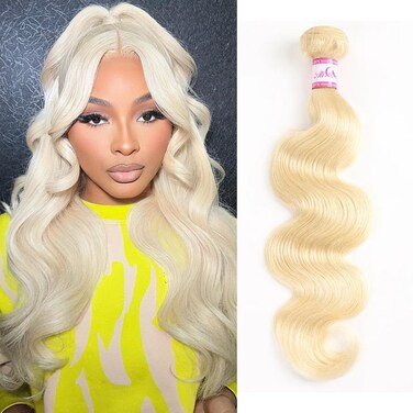 613 Human Hair Bundles Body Wave Blonde Bundles 100% Unprocessed 12A Grade Brazilian Virgin Human Hair 613 Hair Extensions for Women 18 Inch