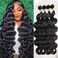 Body Wave Bundles Human Hair 18 20 22 24Inch 12A Brazilian Human Hair Bundles Quick Weave Double Weft Natural Black for Women Hair Extensions
