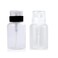 2 Pcs 200ml Push Down Bottle Empty Lockable Pump Dispenser Bottle Clear Cosmetic Bottle Container for Nail Polish and Makeup Remover,Black and White Top Cap