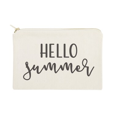 The Cotton &amp; Canvas Co. Hello Summer Beach Cosmetic Bag and Travel Make Up Pouch