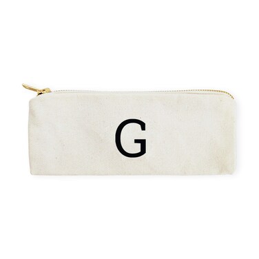 The Cotton &amp; Canvas Co. Personalized Modern Monogram Initial G Small Cosmetic Case and Travel Pouch for Office or On The Go
