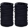 TecUnite 200 Pieces Elastics Hair Ties Ponytail Holders 4MM Rubber Bands for Hair Pain-Free Head Accessories for Women Men(Black)