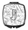Caroline's Treasures CJ2007-JSCM Letter J Musical Note Letters Compact Mirror Decorative Travel Makeup Mirror for Women Girls Gifts Pocket Makeup Mirror Folding Handheld