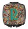 Caroline's Treasures CJ2013-RSCM Letter R Retro Tribal Alphabet Initial Compact Mirror Decorative Travel Makeup Mirror for Women Girls Gifts Pocket Makeup Mirror Folding Handheld