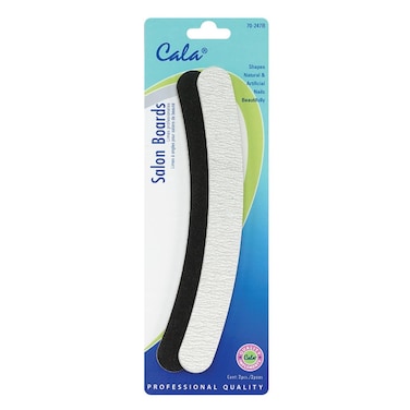 Cala 2 Count Salon Boards, Black &amp; White, Fine &amp; Extra Fine Grit, Nail File