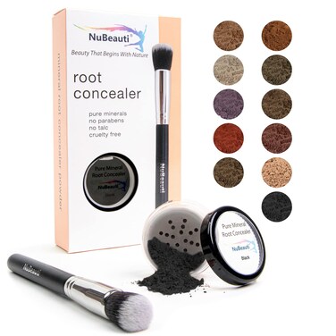 Hair Root Touch Up Powder - Black - Root Cover Up &amp; Hairline Concealer - Longer-Lasting Power - 11 True-to-Nature Shades - Zero Fragrance, Talc or Parabens - With Brush