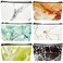 6 Pack PU Leather Fashion Design Muliti-functional Bag Using as Makeup bag or Cosmetic Pouch or Travel Toiletry or Carrying Purse (Marble Pattern, Medium (5.3" x 8.6"))