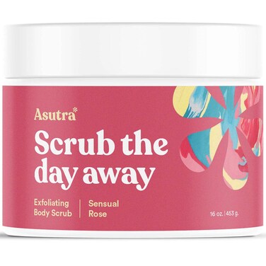 ASUTRA Dead Sea Salt Essential Oil Body Scrub Exfoliator (Sensual Rose), 16 oz - Ultra Hydrating, Gentle, &amp; Moisturizing - Coconut, Rose, and Sandalwood Oils