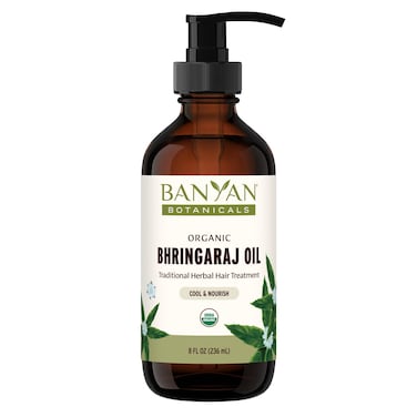 Banyan Botanicals Organic Bhringaraj Oil &ndash; Supports Healthy Hair Growth &ndash; Oil Made with Traditional Methods &ndash; 8 oz. &ndash; Non-GMO Sustainably Sourced Ayurvedic Hair Oil